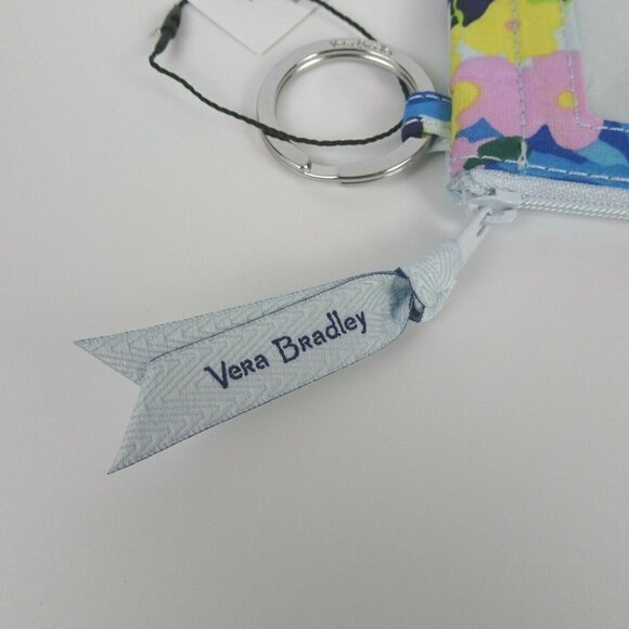 New Vera Bradley Zip ID Card Holder Coin Case Marian Floral Small Wallet - Picture 8 of 9